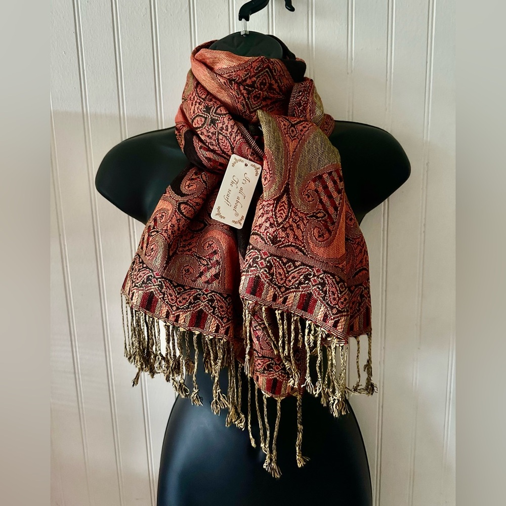 Unbranded Reversible Elegant Paisley Pashmina Scarf/Shawl